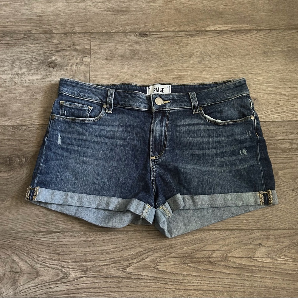 Women’s PAIGE Jimmy Jimmy Denim Cuffed Jean Shorts Size 28